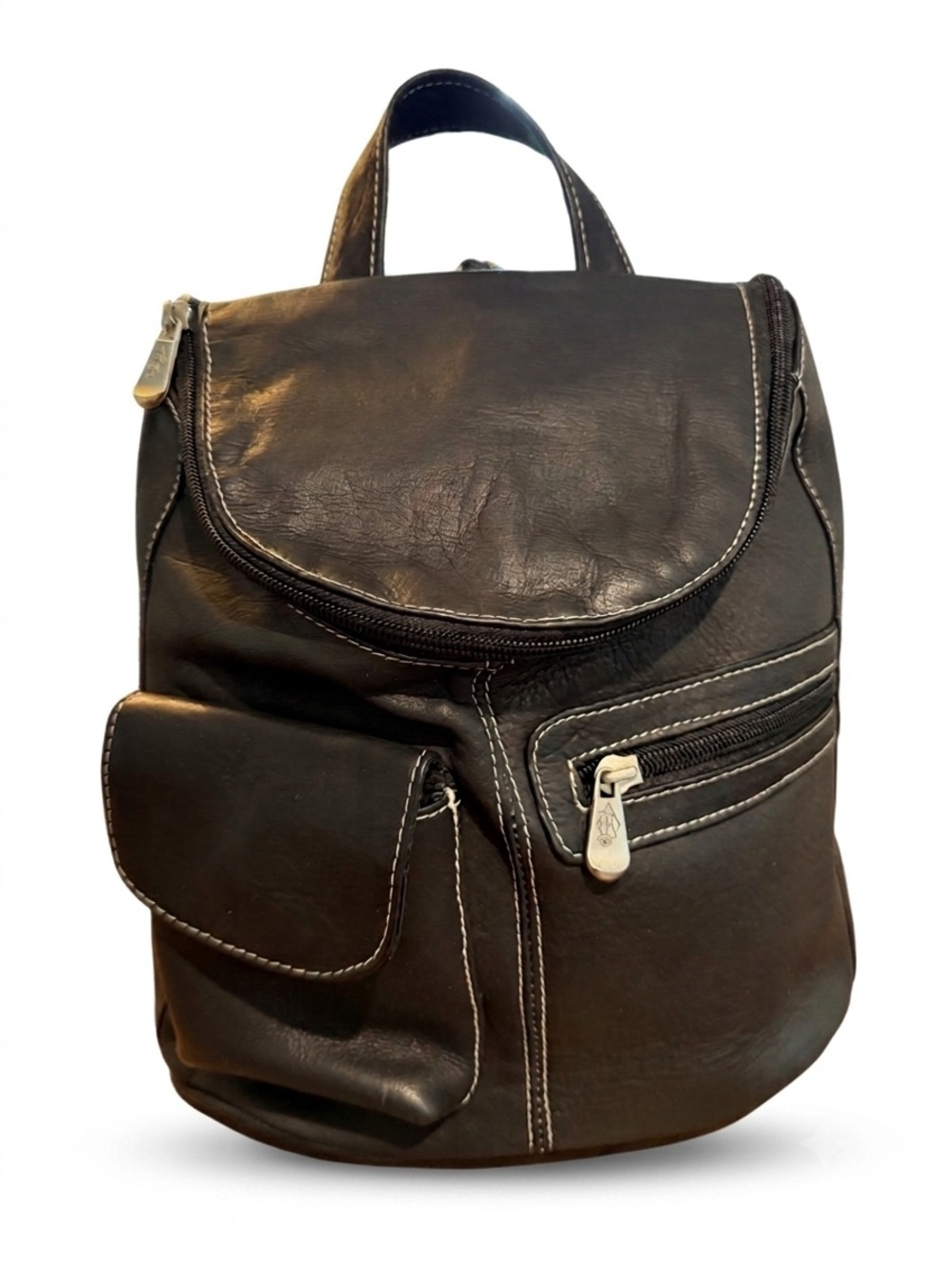 Royce New York Black Genuine Leather Mini Backpack Vintage Chic